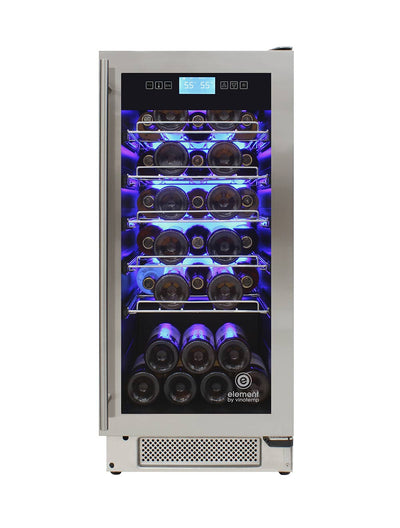 Vinotemp 32-Bottle Single-Zone Wine Cooler, Stainless