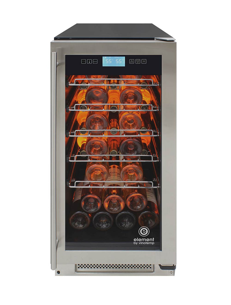 Vinotemp 32-Bottle Single-Zone Wine Cooler, Stainless