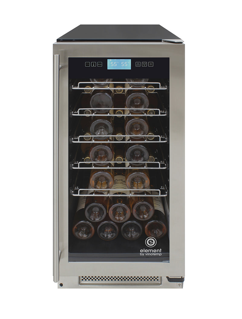 Vinotemp 32-Bottle Single-Zone Wine Cooler, Stainless