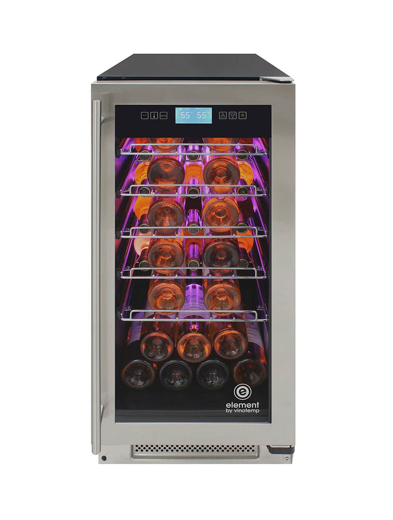 Vinotemp 32-Bottle Single-Zone Wine Cooler, Stainless