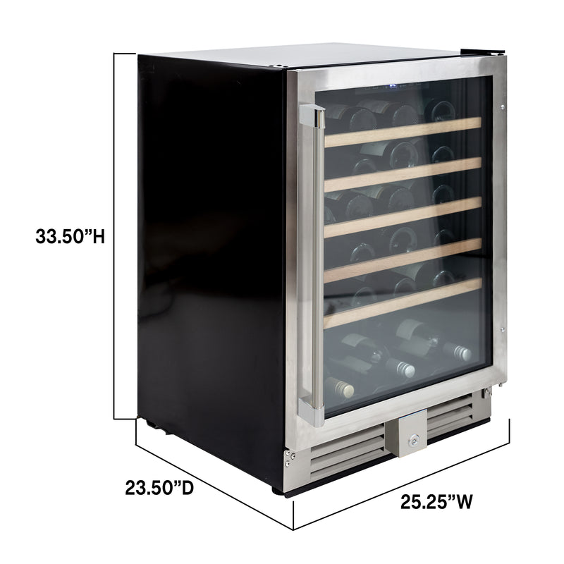 Vinotemp 51-Bottle Single-Zone Wine Cooler (Stainless Steel)