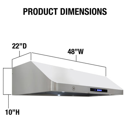 Brama by Vinotemp 48" Gas Range Hood, in Stainless Steel