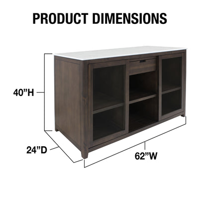 Brama by Vinotemp Wood Wine Credenza, in Brown Mahogany