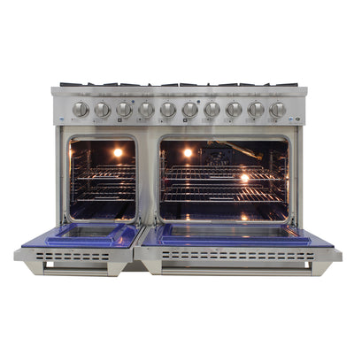 Brama by Vinotemp 48" Double Oven Gas Range, in Stainless Steel