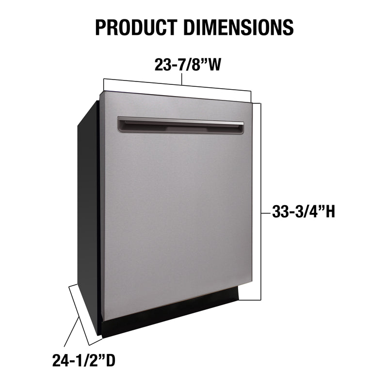 Brama 24" Standard Tub Top Control Dishwasher, SS