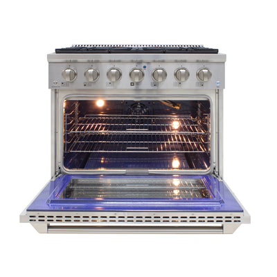 Brama by Vinotemp 36" Gas Range and Oven, in Stainless Steel