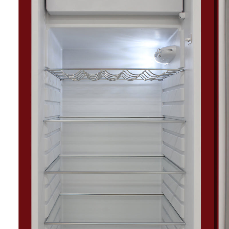 Brama by Vinotemp Retro Refrigerator, in Red