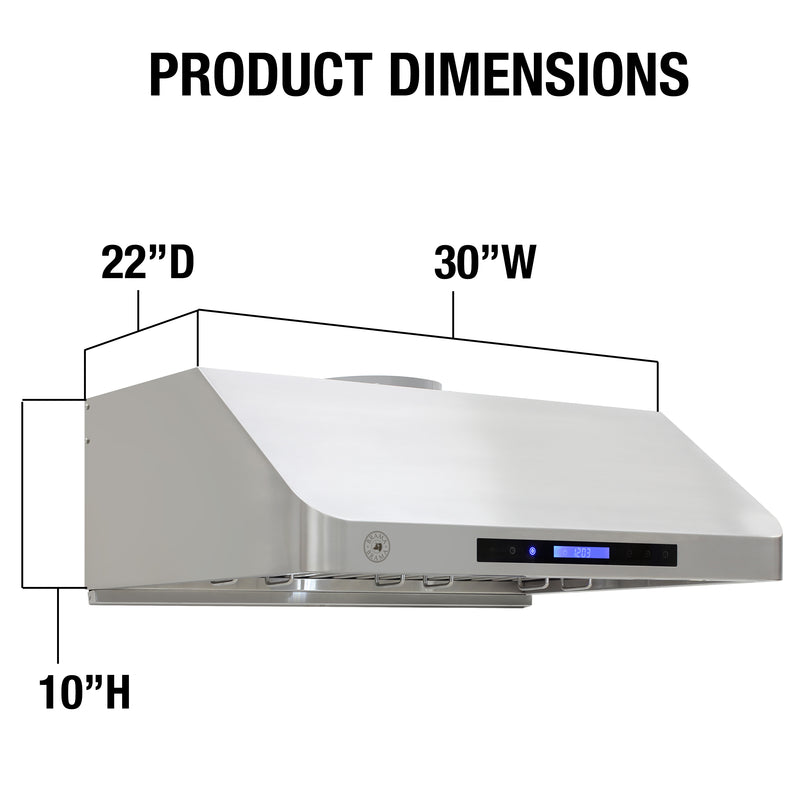 Brama by Vinotemp 30" Gas Range Hood, in Stainless Steel