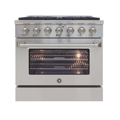 Brama by Vinotemp 36" Gas Range and Oven, in Stainless Steel