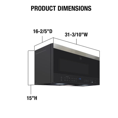 Brama by Vinotemp 31" Over-the-Range Microwave Oven, in Stainless Steel