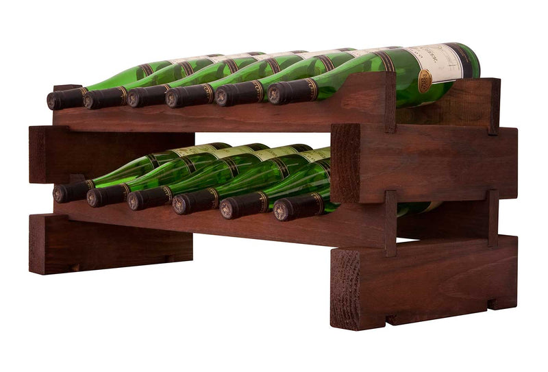 2 x 6 Bottle Modular Wine Rack (Stained)