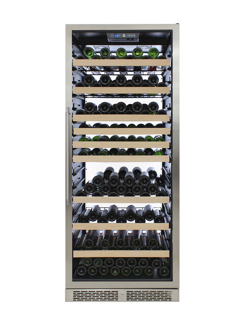 173-Bottle White Backlit Panel Commercial Single-Zone Wine Cooler