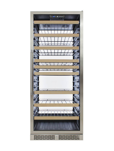 173-Bottle White Backlit Panel Commercial Single-Zone Wine Cooler