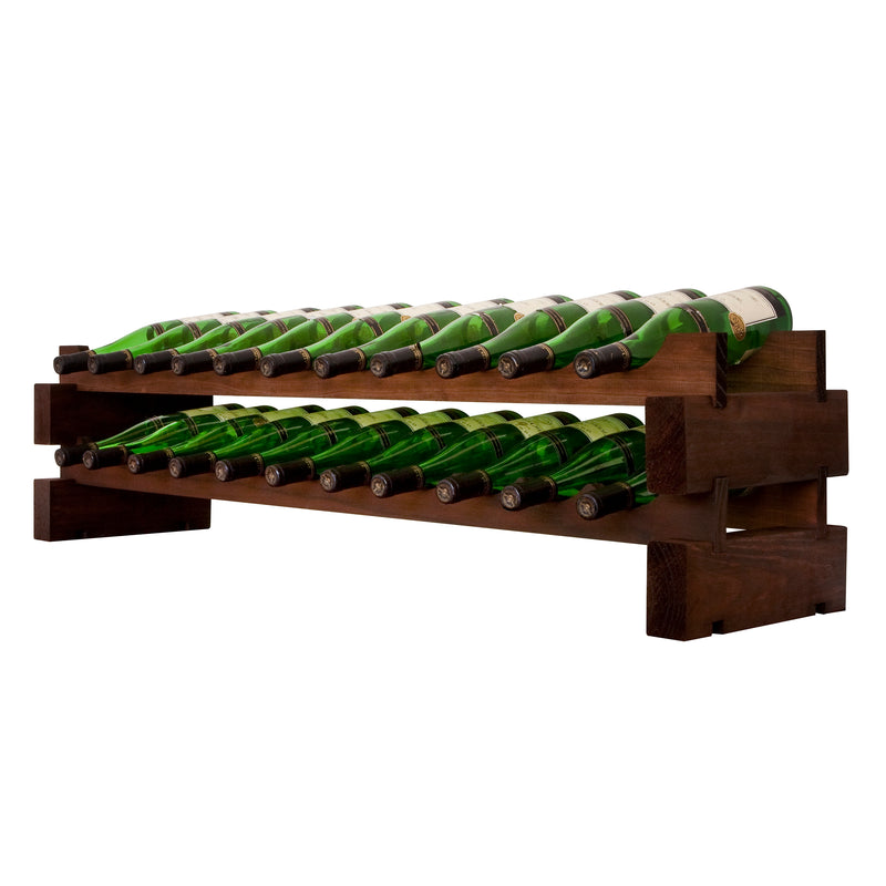 2 x 11 Bottle Modular Wine Rack (Stained)