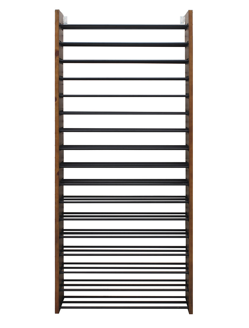 Epicureanist Wall-Mounted Wine Shelf with Horizontal Display Racks (2 Bottles Deep)