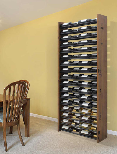 Epicureanist Wall-Mounted Wine Shelf with Horizontal Display Racks (2 Bottles Deep)