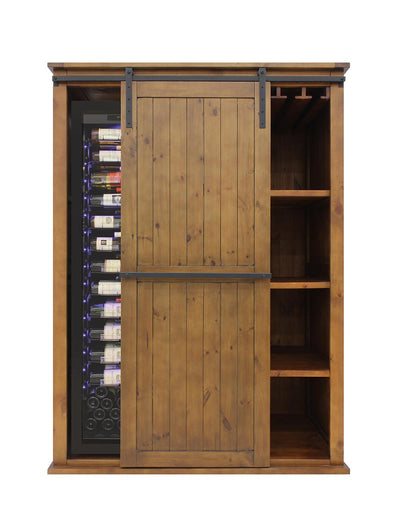 Rustic Wine Cabinet with Sliding Door