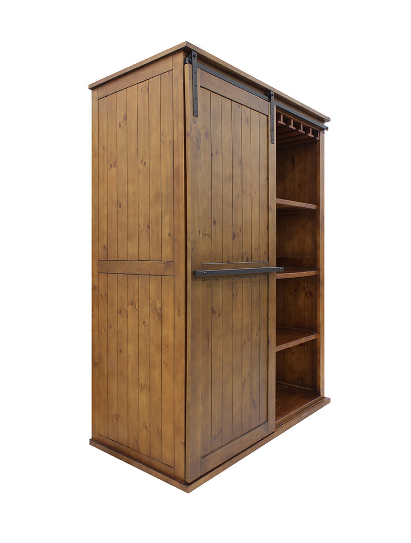 Rustic Wine Cabinet with Sliding Door