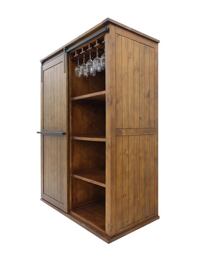 Rustic Wine Cabinet with Sliding Door