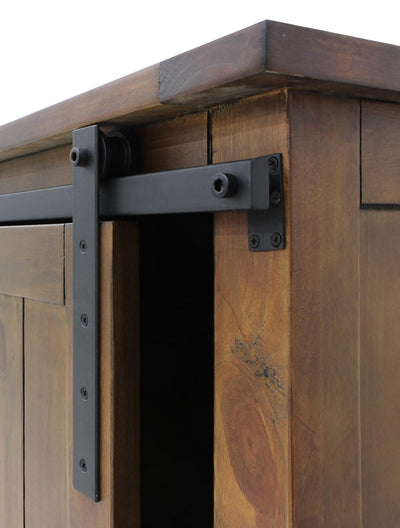 Rustic Wine Credenza with Sliding Doors - B Stock