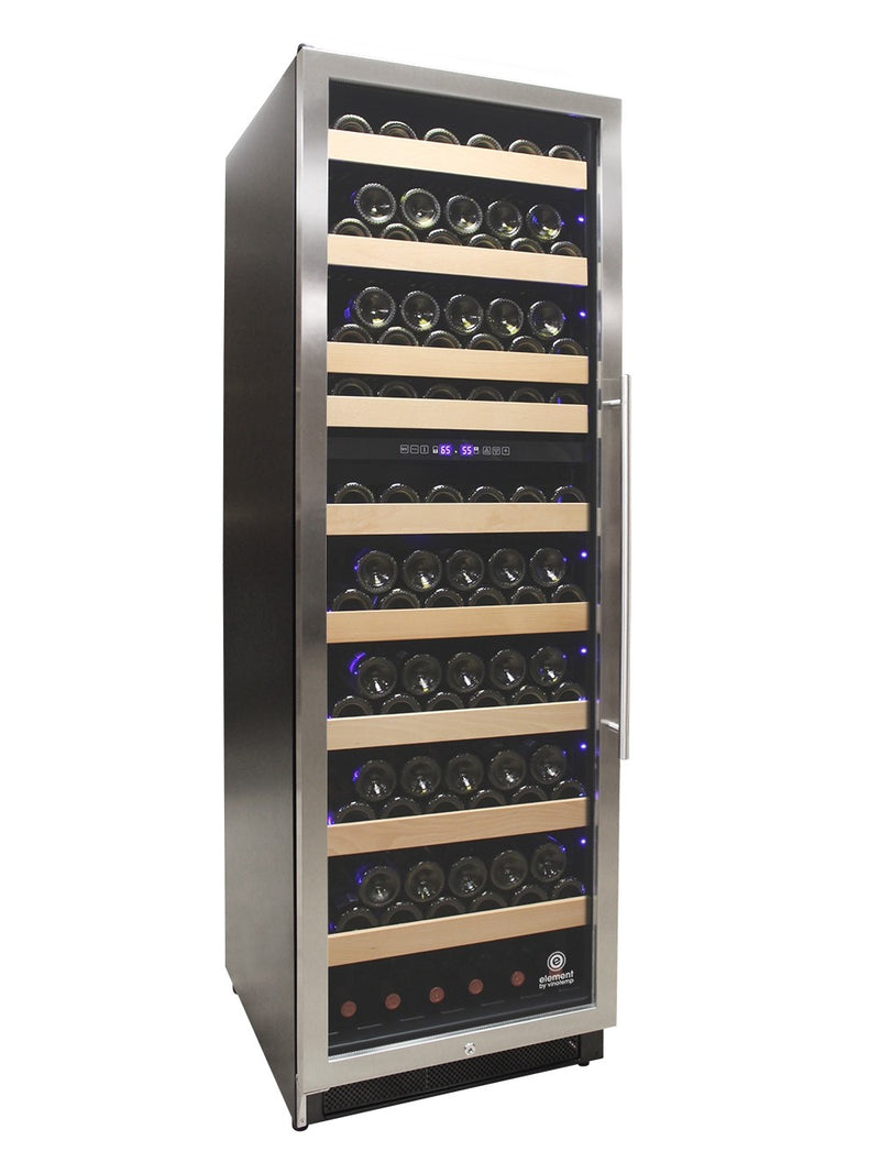 Connoisseur Series 168 Dual Zone Wine Cooler Front with Bottles 3