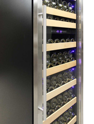 Connoisseur Series 168 Dual Zone Wine Cooler Front with Bottles 8