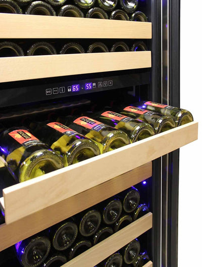 Connoisseur Series 168 Dual Zone Wine Cooler Front with Bottles 7