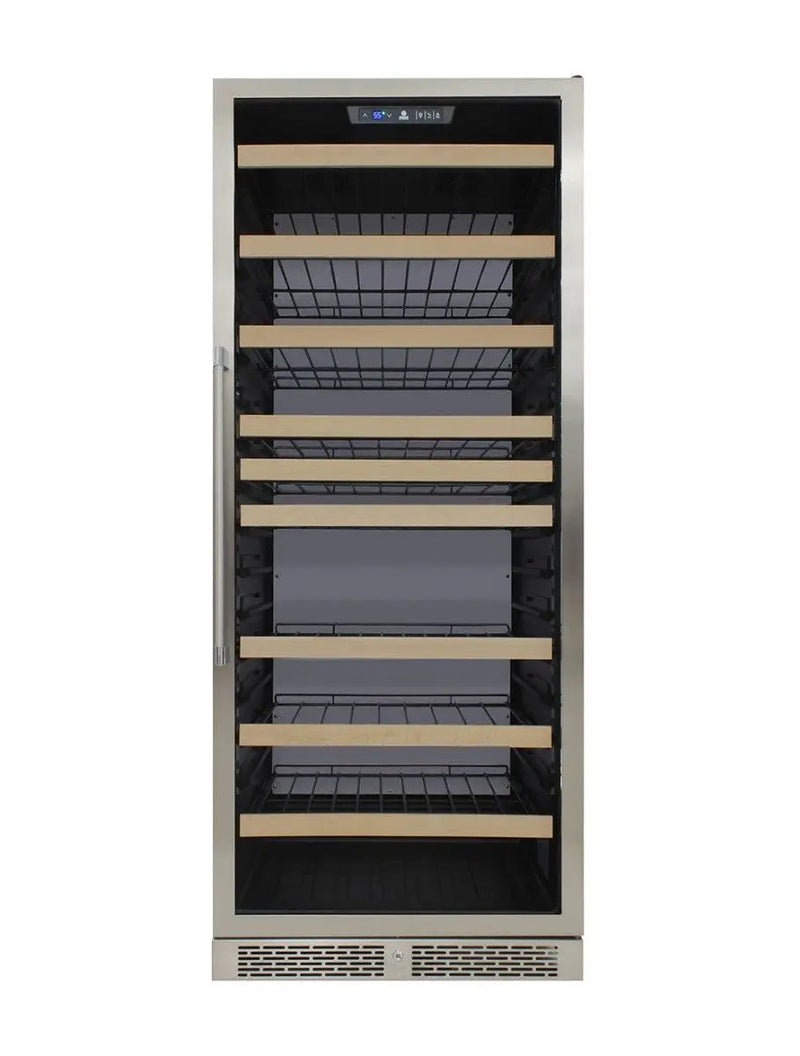 173-Bottle White Backlit Panel Commercial Single-Zone Wine Cooler