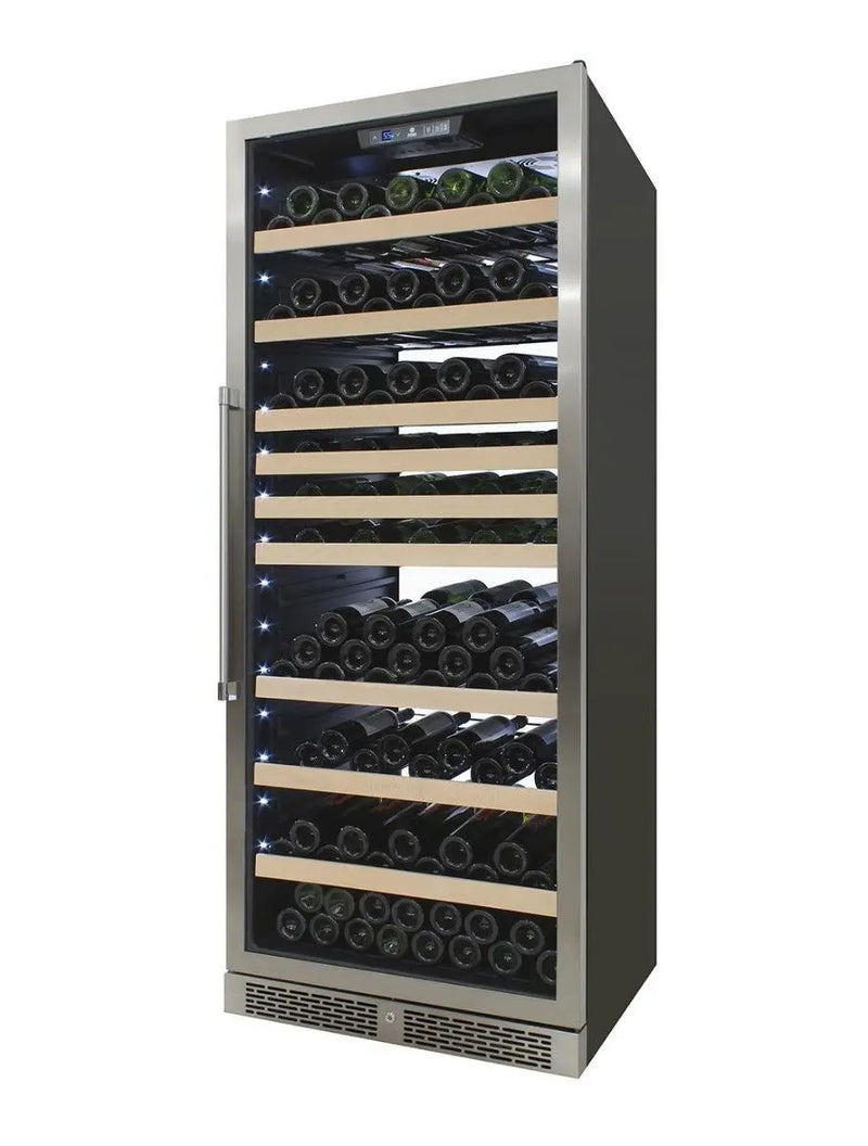 173-Bottle White Backlit Panel Commercial Single-Zone Wine Cooler