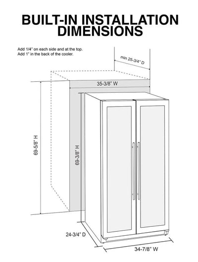 36-Inch Double Door Wine Cooler