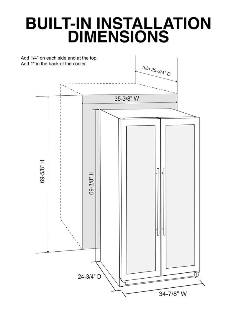 36-Inch Double Door Wine Cooler