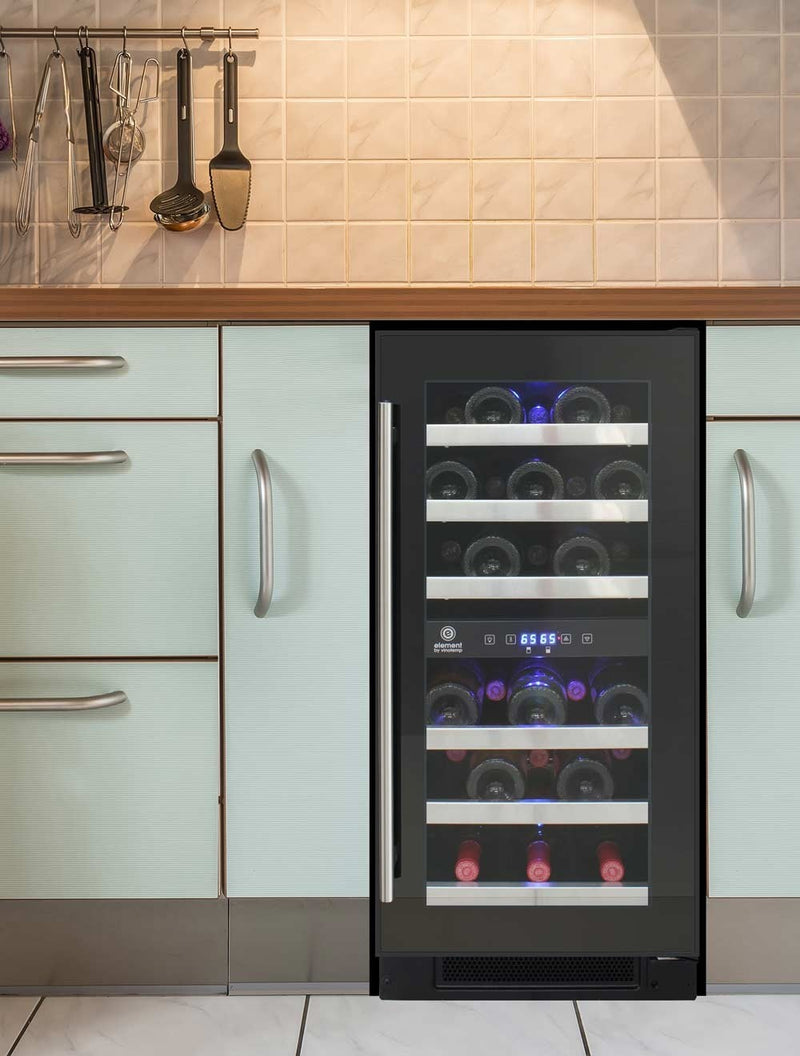 28-Bottle Dual-Zone Wine Cooler (Black) 17