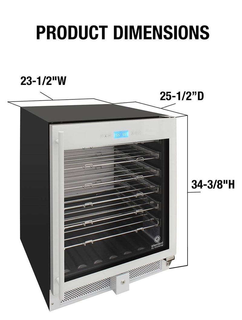 41-Bottle Single-Zone Wine Cooler (White) - 32