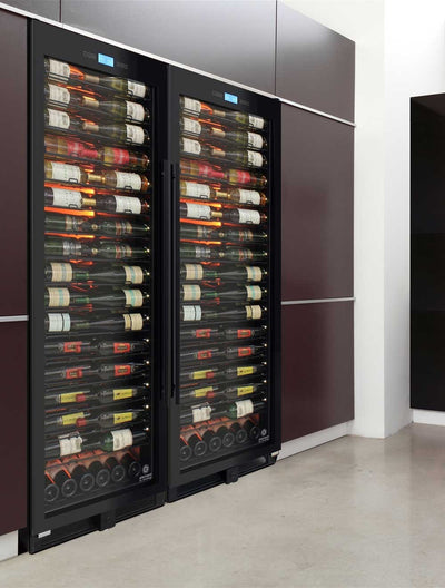 141-Bottle Single-Zone Backlit Panel Wine Cooler (Black) - Left Hinge 17