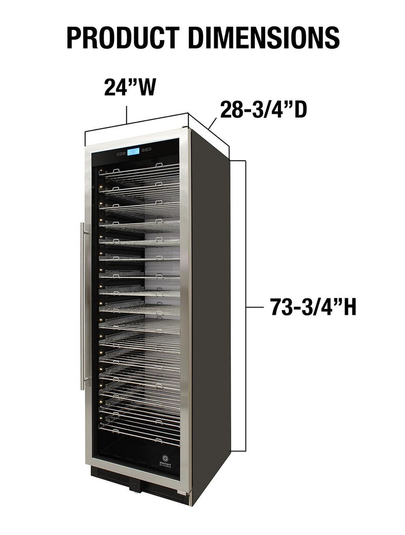 141-Bottle Single-Zone Backlit Panel Wine Cooler (Stainless) 21