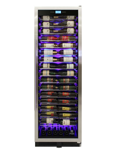 141-Bottle Single-Zone Backlit Panel Wine Cooler (Stainless) 2