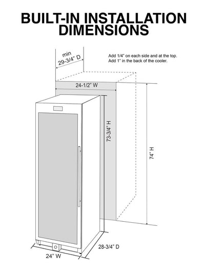 141-Bottle Single-Zone Backlit Panel Wine Cooler (Black) - Left Hinge 20