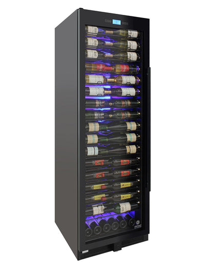 141-Bottle Single-Zone Backlit Panel Wine Cooler (Black) - Left Hinge 8