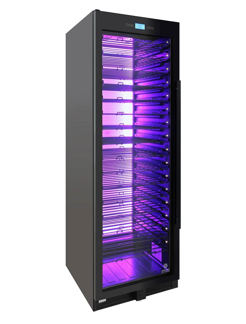 141-Bottle Single-Zone Backlit Panel Wine Cooler (Black) - Left Hinge 9