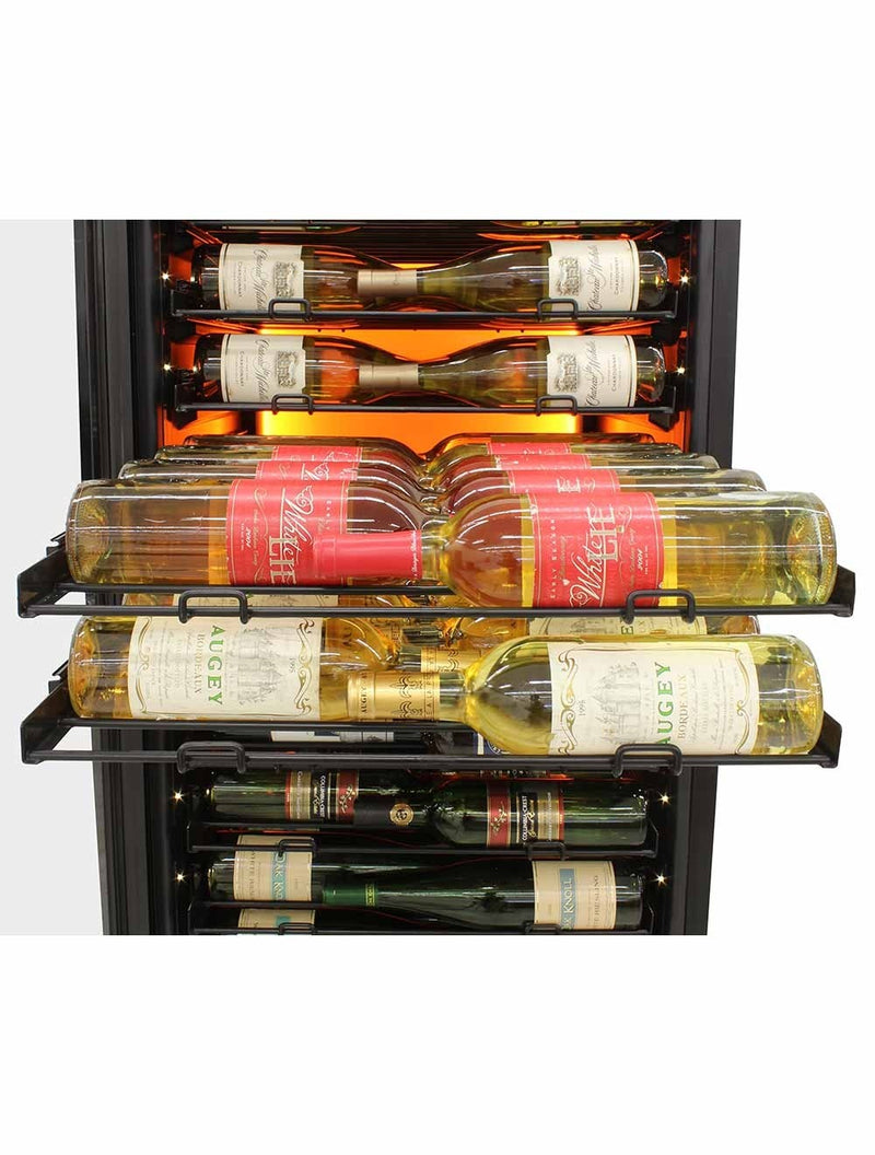 141-Bottle Single-Zone Backlit Panel Wine Cooler (Black) - Left Hinge 13