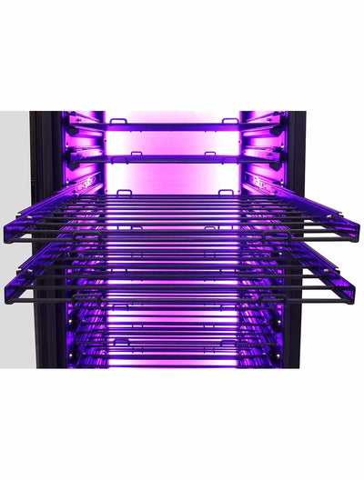 141-Bottle Single-Zone Backlit Panel Wine Cooler (Black) - Left Hinge 14