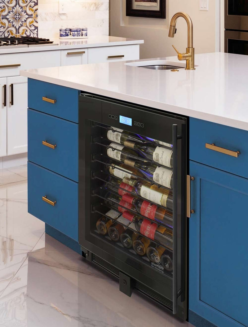 41-Bottle Single-Zone Wine Cooler (Black) - Left Hinge 30