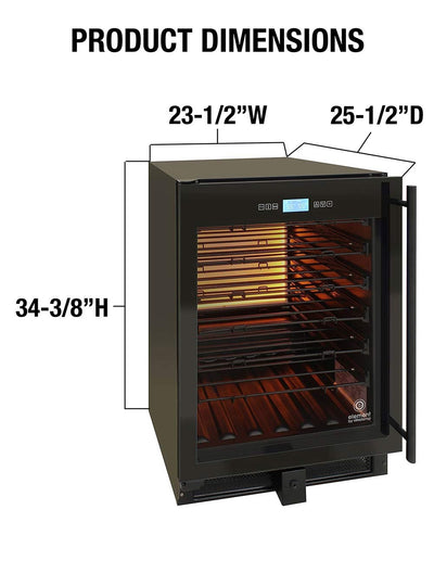 41-Bottle Single-Zone Wine Cooler (Black) - Left Hinge 31