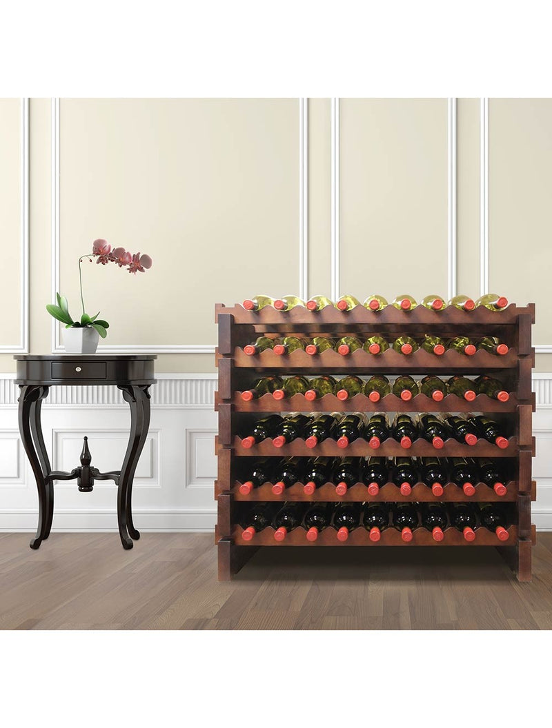 108 Bottle Double Modular Wine Rack (Stained)