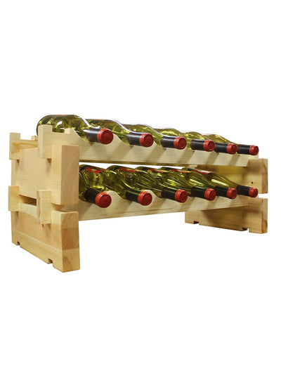 2 x 6 Bottle Modular Wine Rack (Natural) - 2