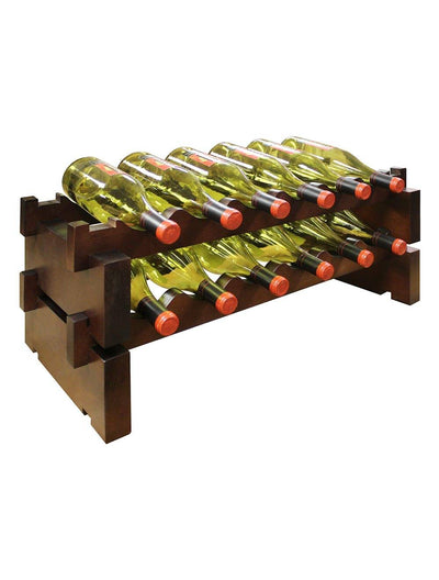 2 x 6 Bottle Modular Wine Rack (Stained)