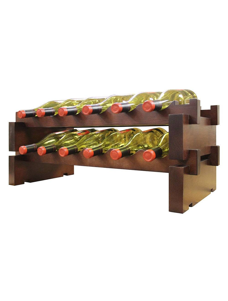 2 x 6 Bottle Modular Wine Rack (Stained)