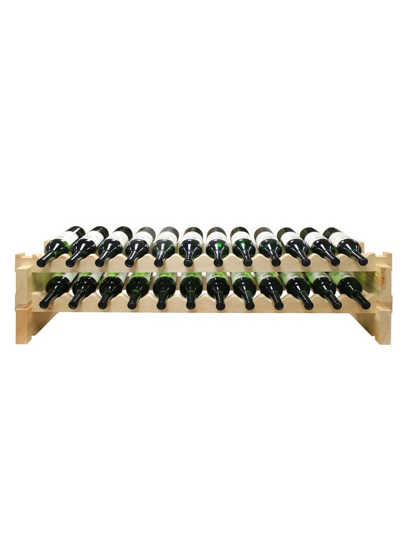 2 x 12 Bottle Modular Wine Rack (Natural) - 1