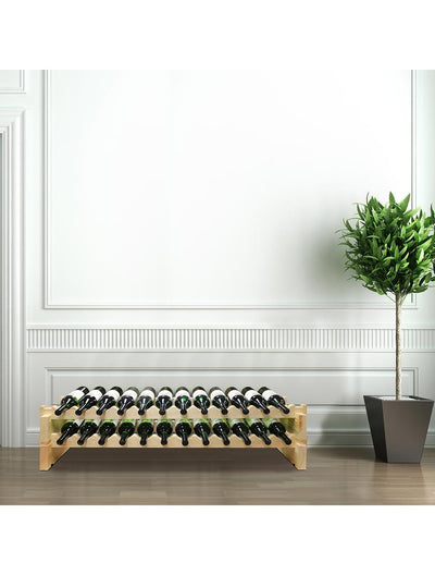 2 x 12 Bottle Modular Wine Rack (Natural) - 8