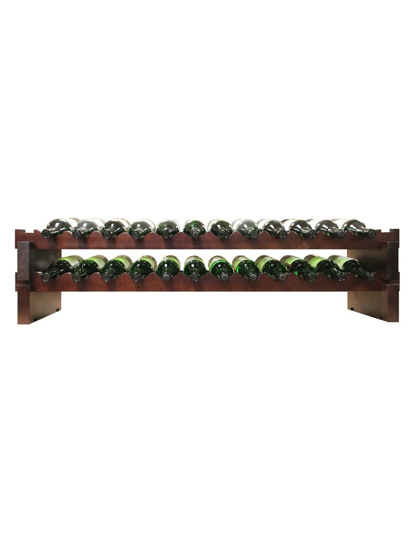 2 x 12 Bottle Modular Wine Rack (Stained) - 1